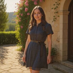 Tahari Womens Dress Sz 10 Petite Polka Dots Retro Rockabilly Office Work Career